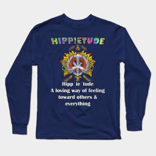 Hippie Funny Definition of HIPPIETUDE Love Inspirational Hippie Gifts Long Sleeve T-Shirt